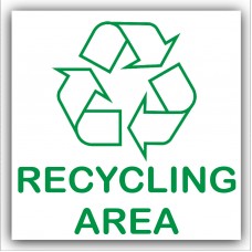 1 x Recycling Area Adhesive Sticker-Recycle Logo Sign-Environment Label